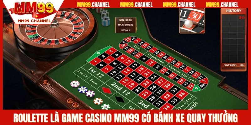 Roulette là game casino MM99 có bánh xe quay thưởng